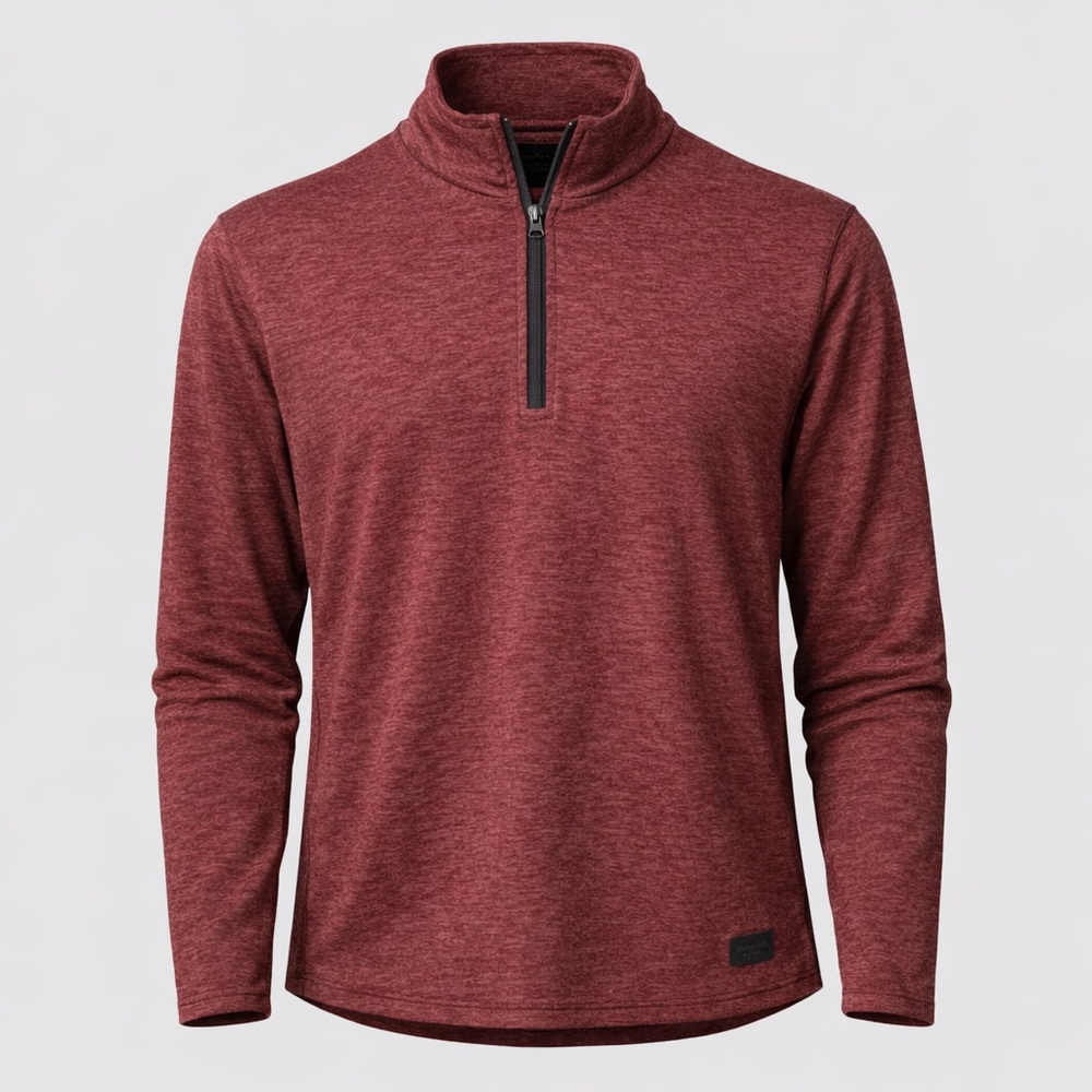 Abercrombie & Fitch Quarter Zip Air Knit Pullover Burgundy Size S Like New